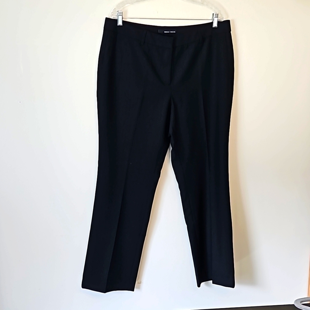 Amanda & Chelsea women's black flat front straight leg Pants size 14W EUC
